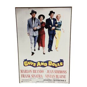 Vintage Guys And Dolls Poster Wooden 1985 Radio Days Good Condition